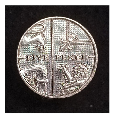 Gran Bretaña 5 Pence 2014 Sin Circular Km 1109d Escudo