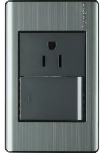Interruptor - Tomacorriente Moderna P/empotrar, Plata, 127-2
