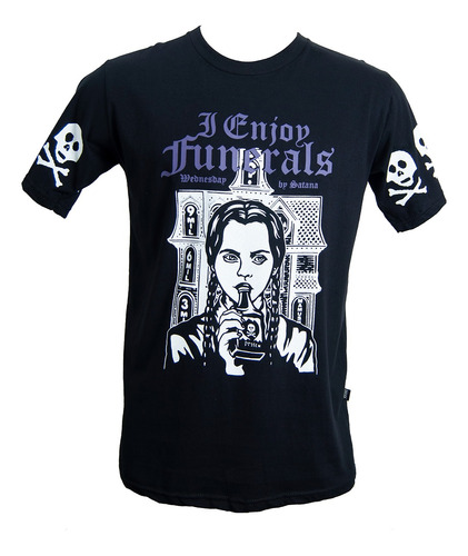 Remeron Merlina Locos Addams Remera Satana Gotic Algodon