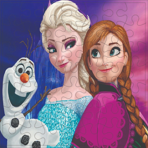 Quebra Cabeça Infantil Frozen Mdf 49 Peças C/ Caixa