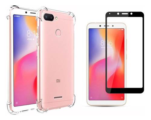 Capa Anti Impacto Para Redmi 6 6a + Película De Vidro 3d