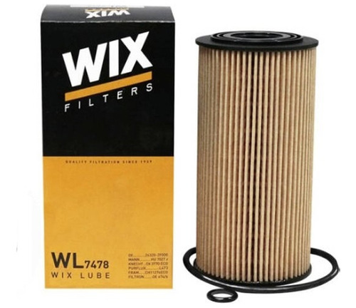 Filtro De Aceite Wix Wl7478 Hyundai Tucson 2.0 09- Santa Fe