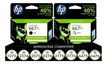 Comprar Kit  De Cartuchos Originais Hp 667 Xl Black + Color