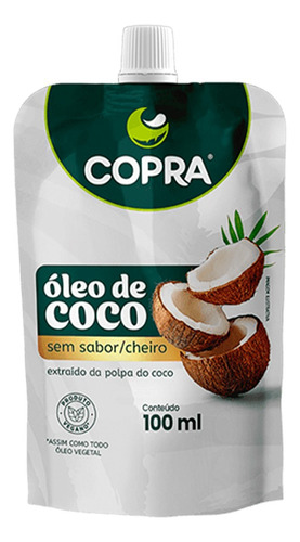 Óleo De Coco Extra Virgem 100ml Sem Sabor Sem Cheiro - Copra