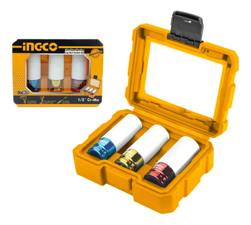 Kit Juego De Dados  Impacto Para Llantas  1/2 3 Piezas Ingco