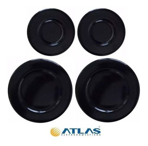 Kit Espalhador Peças Cooktop Atlas Agile 4 Bocas 2pq + 2gd