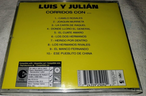 Cd Corridos Con Luis Y Julian / Sellado