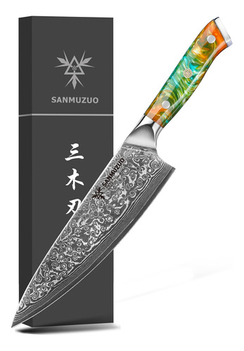 Sanmuzuo Cuchillo De Chef 8 Pulgadas Serie Xuan Cuchillo De