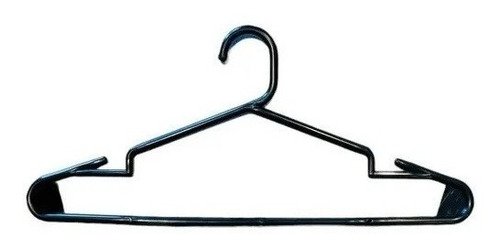 Imagen 1 de 7 de Perchas Plasticas Negras Reforzadas Pack 50 Unid Plastic-art