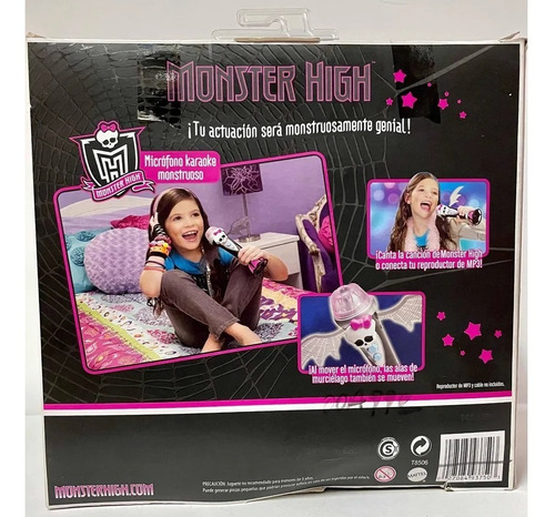 Monster High Microfono Karaoke Monstruoso Luz Sonido Ingles