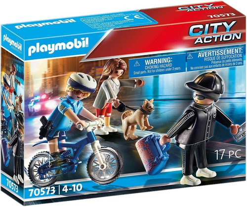 Playmobil Persecución Policía Patrulla Moto Estación Coche