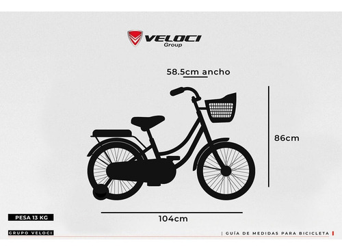 Bicicleta Veloci Heart Beat City Rodada 16 Azul Infantil
