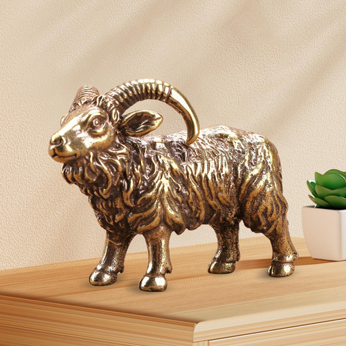 Escultura De Cabra De Latón, Oveja En Miniatura,
