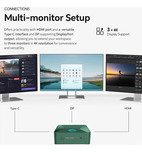 Czbrth Mini Pc, Mini Computadora Con Celeron Ngb Ddr4 128gb