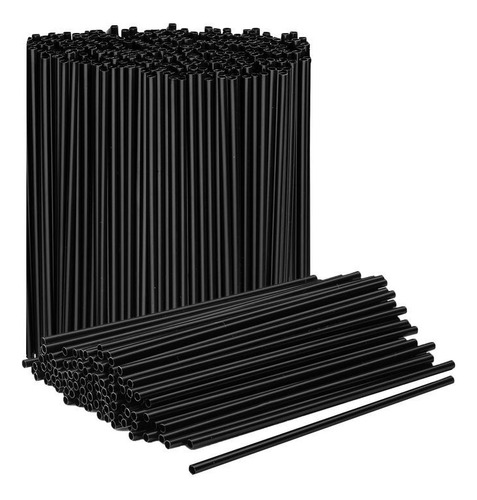 Popotes Largos Para Frappe 24 Cm Desechables Paquete De 2000 Negro