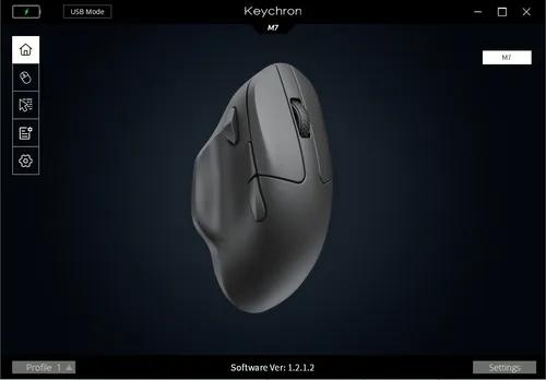 Mouse Avanzado Ergonomico Wireless Keychron M7 Pixart 3395
