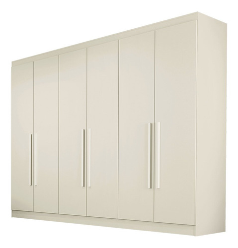 Guardaroupa Roupeiro Mademarcs Oslo Mdf 6 Portas 4 Gavetas Cor Off white