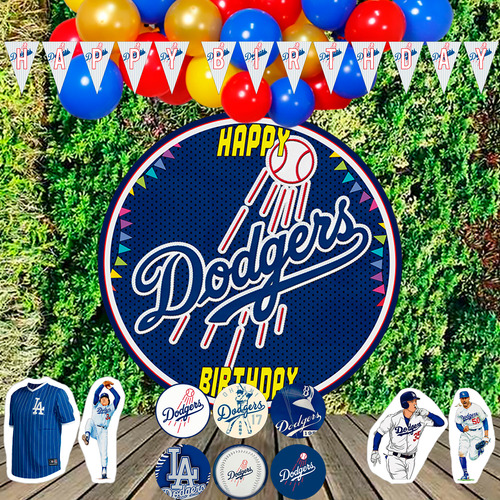 Kit Decoracion Set Globos Cumpleaños Tematica Dodgers
