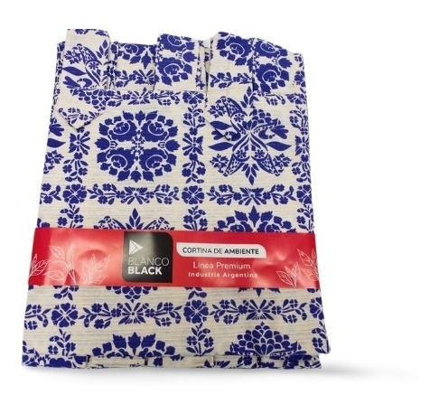 Imagen 2 de 2 de Cortina Rustica Estampada Oferta Blanco Black