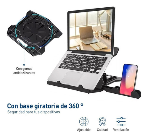 De Base Soporte Para Laptop Y Celular Con Base Giratoria