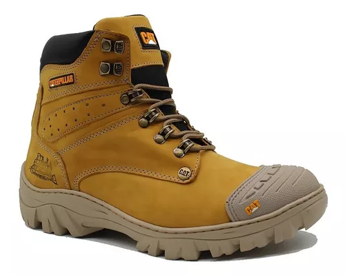 Bota Caterpillar Adventure Couro Sintético Cor Mostarda