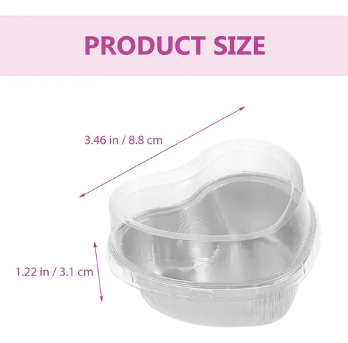 Flan Pan, Caja De Papel De Aluminio En Forma De Corazón, 10