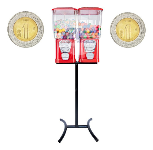 Modulo Vending Chiclera Doble Con Base + Frutita + Chicles