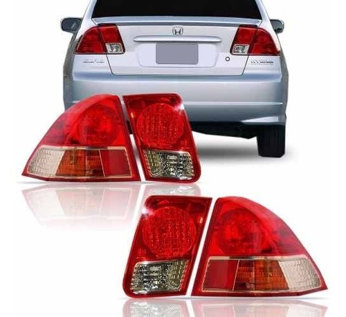 Kit Lanterna Traseira Honda Civic 2004 05 2006 Canto E Tampa