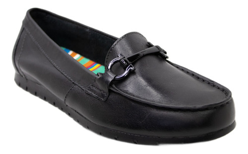 Zapato Mujer Mocasin Casual Piel Negro Flexi - Manolo 1778