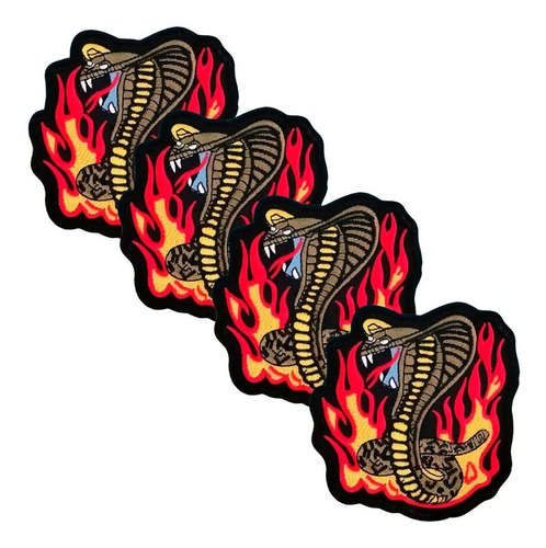 Tela Bordada Parche Para Gorras, Mxooa-004, 4 Parches, Serpi