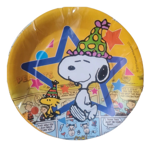 Snoopy 6 Platos Para Cotillón Cumpleaños 