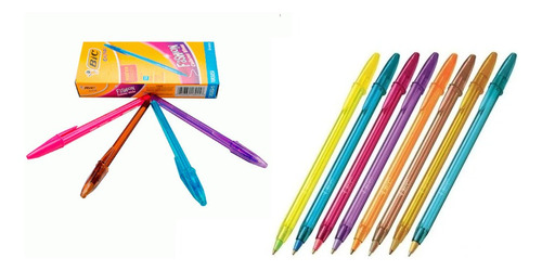 Esfero Bic Shimmers Azul*12 Unidade - Unidad a $120