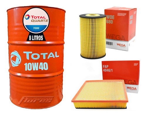 Cambio Aceite Total 10w40 8l + Kit Filtros Vw Amarok 2.0 Td