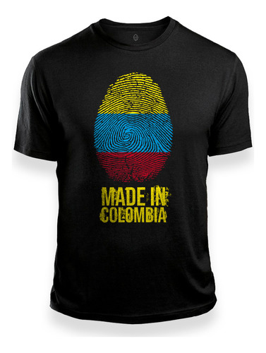 Camiseta Negra Made In Colombia | Estampada Ambas Caras