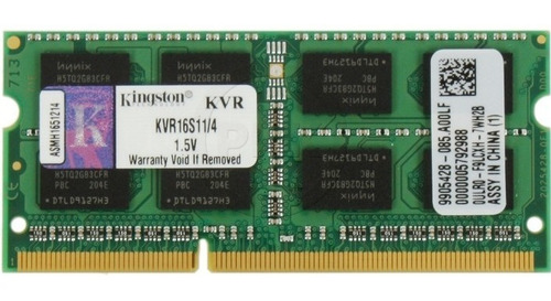 Memoria Ram Kingstong 4gb Ddr3l Pc3l-12800 1600mhz Sodimm
