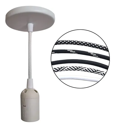 Portalámparas + Cable Textil + Florón (para Lámparas)