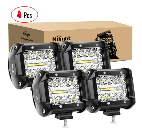 Nilight 4pcs 4inch 60w Triple Fila De Inundación Del Punto C