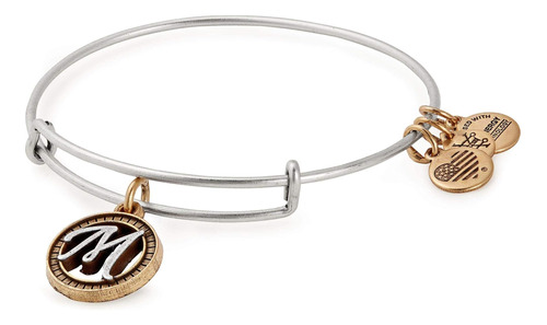 Alex And Ani Pulsera Inicial De Dos Tonos Para Mujer M Ii, P