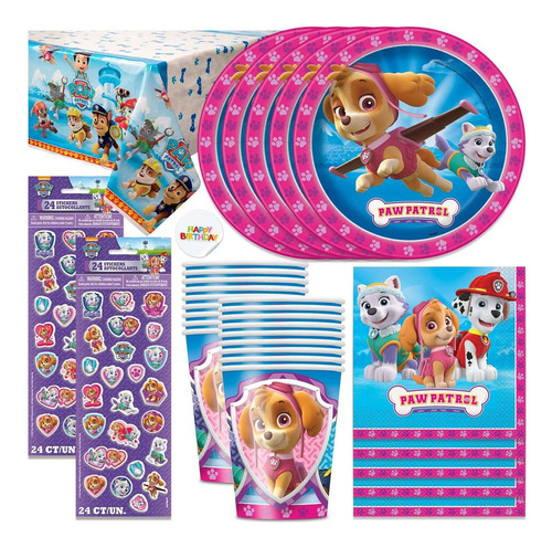 Skye Paw Patrol - Suministros De Fiesta Para Niñas Para 16.