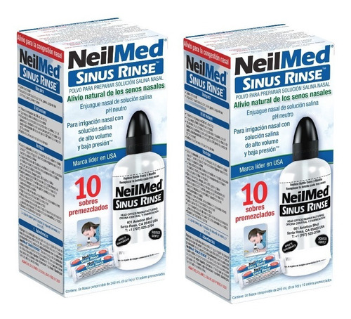 Neilmed Sinus Rinse Botella Con 10 Sobres Premezclados 2pzs