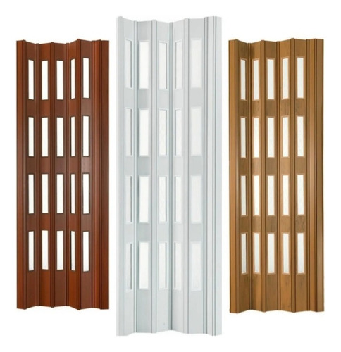 Puerta Plegadiza 10mm  Pvc C/4vidrios Combinados 1,40 X 2 