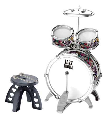 Juego De Batería Para Niños, Iluminación Musical, 3 En 1