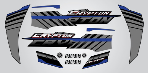 Calcos Yamaha Crypton 2021 Moto Negra