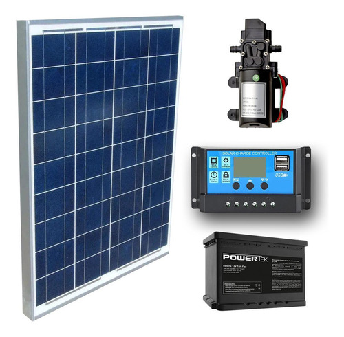 Kit Bomba Dágua 12v + Placa Solar 60w + Controlador+ Bateria