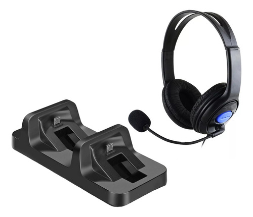 Audifonos Ps4 Headset Ps4 + Cargador Mando Ps4 Joystick Ps4