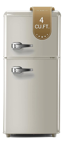 Mini Refrigerador Con Congelador Termostato Ajustable Crema