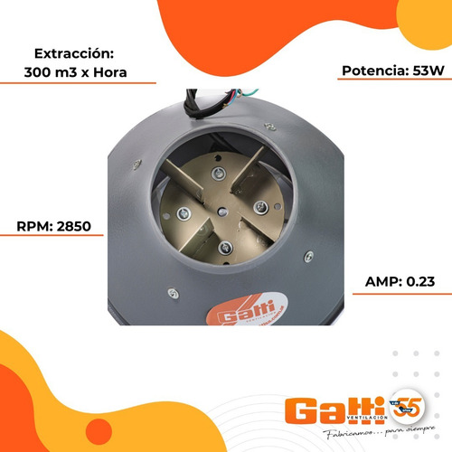 Imagen 6 de 9 de Extractor De Aire Entre Conducto 10 Cm Baño/cocina Gatti Ventilacion