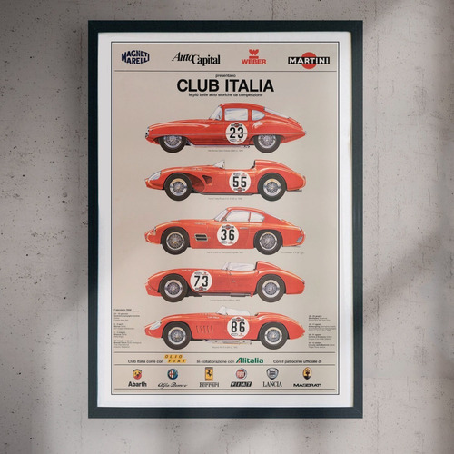 Cuadro 60x40 Automovilismo - Club Italia - Poster Vintage