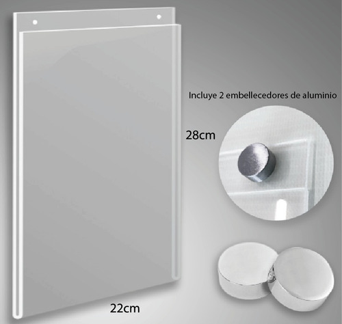 Porta Grafica Para Muro 22x28 Cm Vertical Pack 2 Unidades