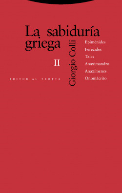 Libro La Sabiduría Griega Ii. Epiménides, Ferecides, Tales,